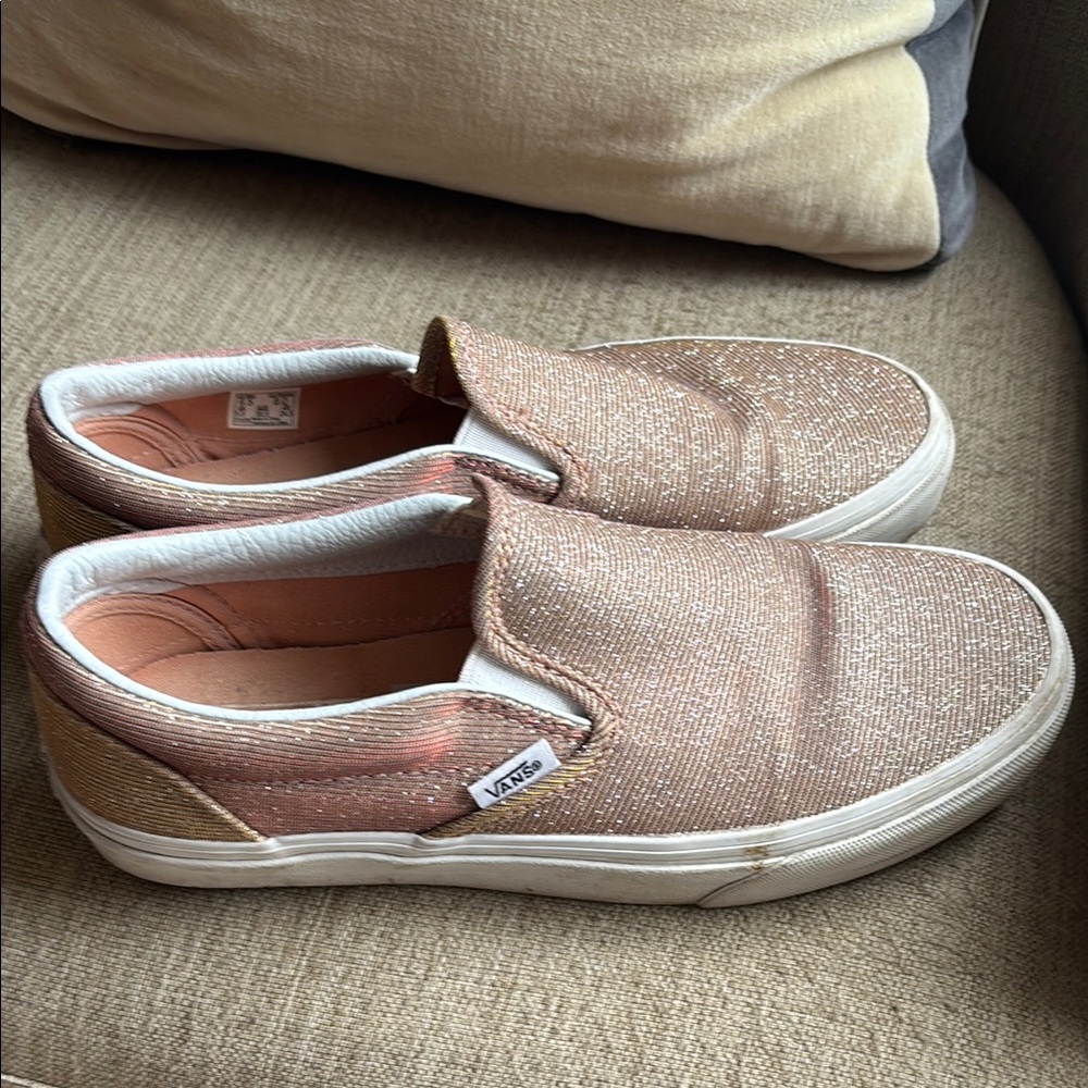 Vans Glittery Pink Slip-On Shoes
